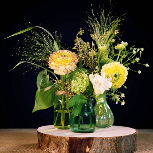 Floristik24 Deco glas Ø6cm H8cm grön/grå 6st