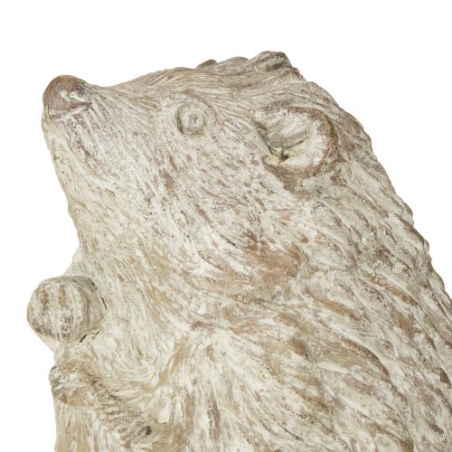 Floristik24 Höstdekorationsfigur igelkott i gjuten sten, vitkalkad, H14,5 cm