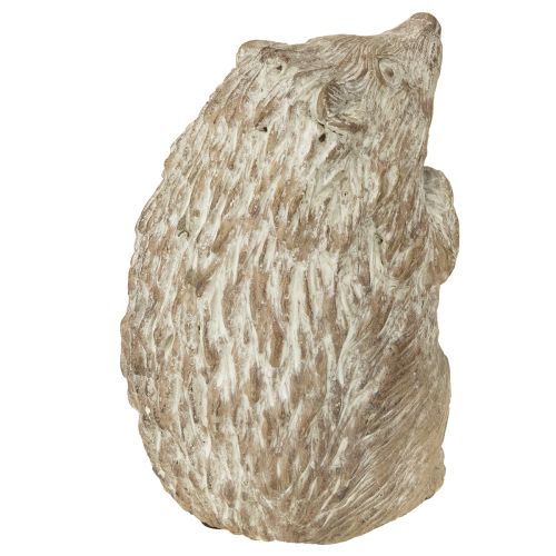 Artikel Höstdekorationsfigur igelkott i gjuten sten, vitkalkad, H14,5 cm