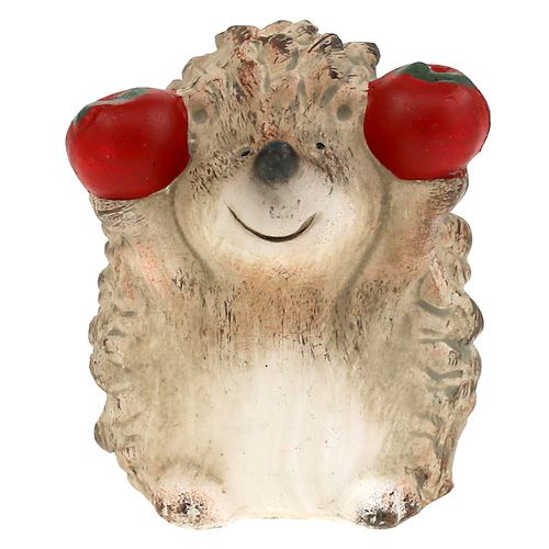 Floristik24 Hedgehog keramiska figur med brunt äpple 7,5 cm