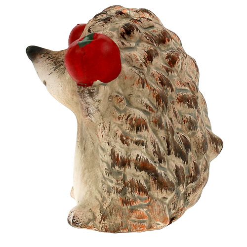 Floristik24 Hedgehog keramiska figur med brunt äpple 7,5 cm