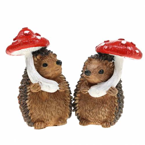 Floristik24 Höstfigurfigur igelkott med svamp H7cm 6st