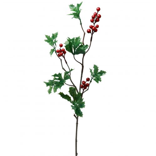 Artikel Ilex Artificiell Holly Berry Branch Röda bär 75cm