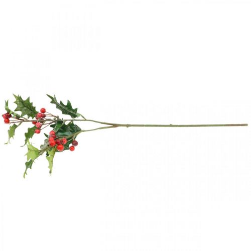 Floristik24 Konstgjord hollygren, vinterbär, juldekorationer, holly snötäckt grön, röd L63cm