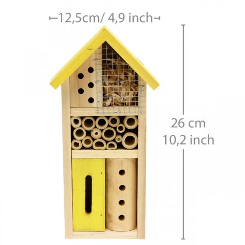 Artikel Insekthotell gul trä insekt hus trädgård häckande låda H26cm