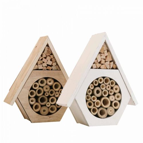 Artikel Insektshotell Honeycomb Bee Hotel Trä Vit Natur H18,5cm 2st