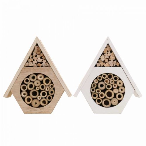 Artikel Insektshotell Honeycomb Bee Hotel Trä Vit Natur H18,5cm 2st