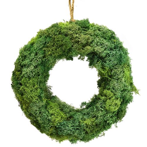 Artikel Islandsmossa krans väggdekoration naturlig krans grön konserverad Ø34cm