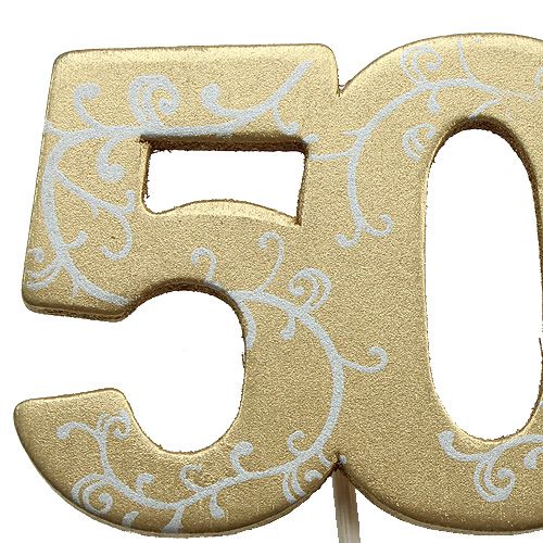 Floristik24 Tränummer "50" på den 36 guldstången