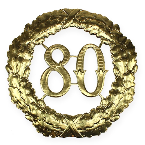 Artikel Jubileumsnummer 80 i guld Ø40cm