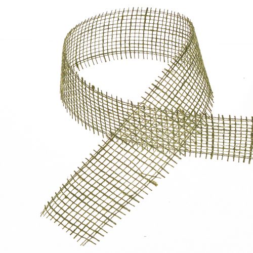 Artikel Juteband gallerband dekorationsband i grön oliv 5cm 40m