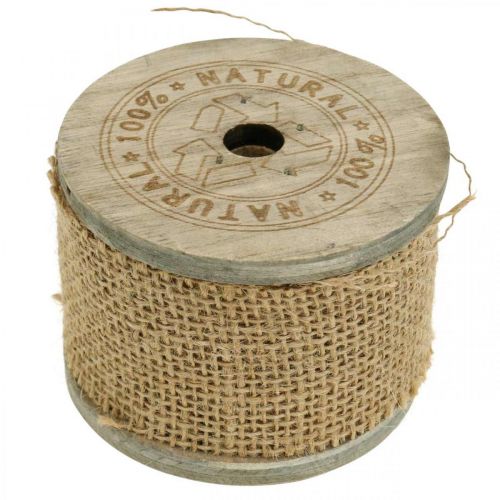 Floristik24 Dekorativt band rustikt, naturligt juteband, presentband naturliga färger B45mm L3m