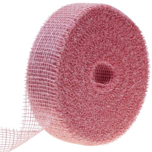 Jutetejp, nättejp, bordstejp, dekortejp, jute, ljusrosa, 5 cm, 40 m