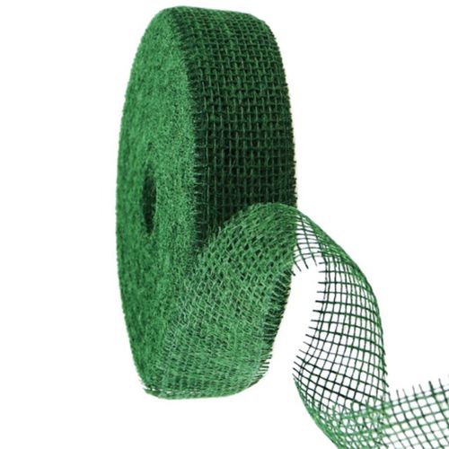 Mörkgrönt juteband, 5 cm brett, 40 m långt köpa | Floristik24.se