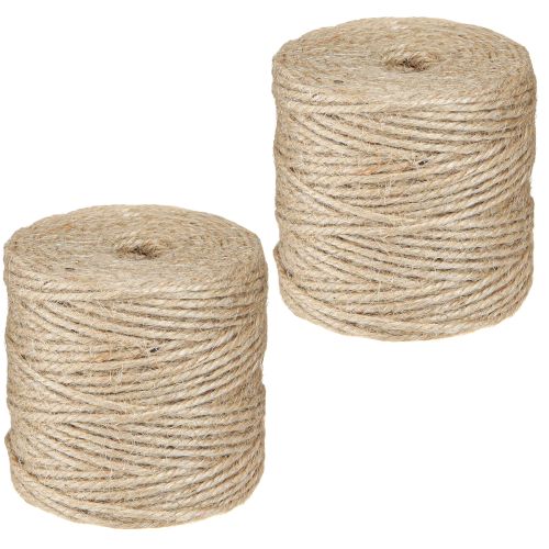 Artikel Jutegarn, jutesnöre, naturlig 3 mm rulle med 100 m × 2 stycken