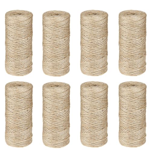Artikel Jutegarn naturligt jutesnöre 2mm 50m per rulle × 8 stycken