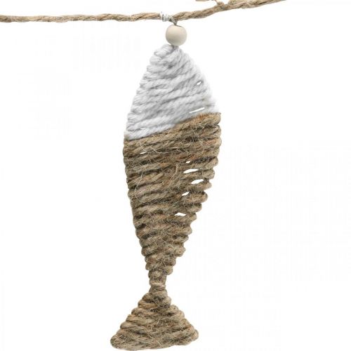 Floristik24 Maritim dekoration garland jute 6 fiskar med sjöstjärnor 120cm