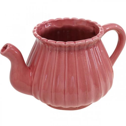 Floristik24 Dekorativ tekanna keramisk växtkruka rosa, röd, vit L19cm 3st