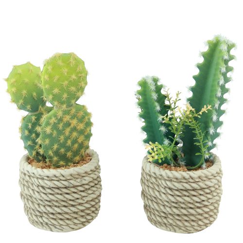 Artikel Kaktus i kruka konstgjord kaktus assorterad 28cm 2st