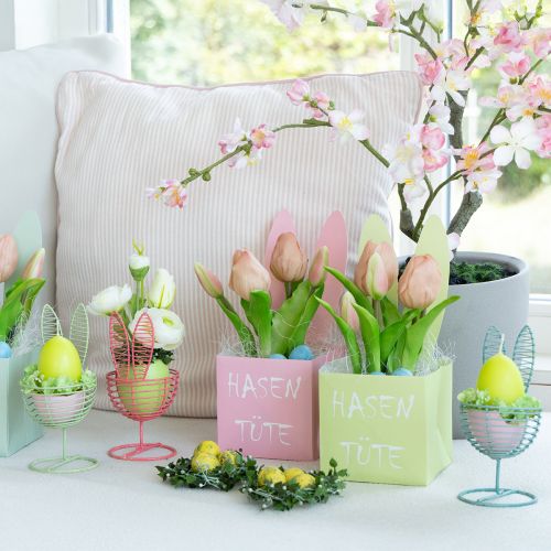 Artikel Trådkanin som ett öppet dekorationsföremål för moderna vår- och påsklidéer, 16 cm, 3 stycken