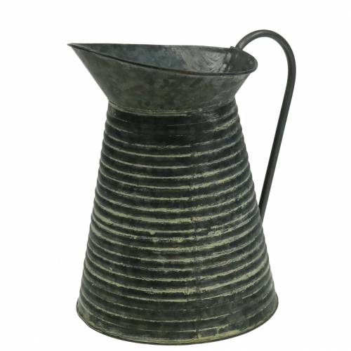 Floristik24 Dekorativ vattenkanna zinkgrå svart tvättad Ø18cm H26cm