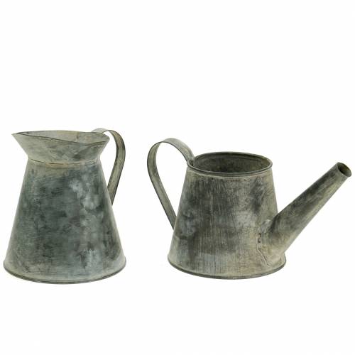 Floristik24 Ljusstakeskanna antik look H12/9cm 2st