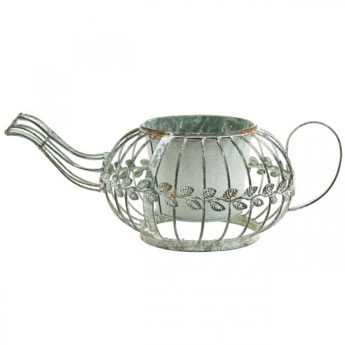 Floristik24 Planteringskärl dekorativ kaffekanna metallkruka för plantering L15,5cm Ø11,8cm