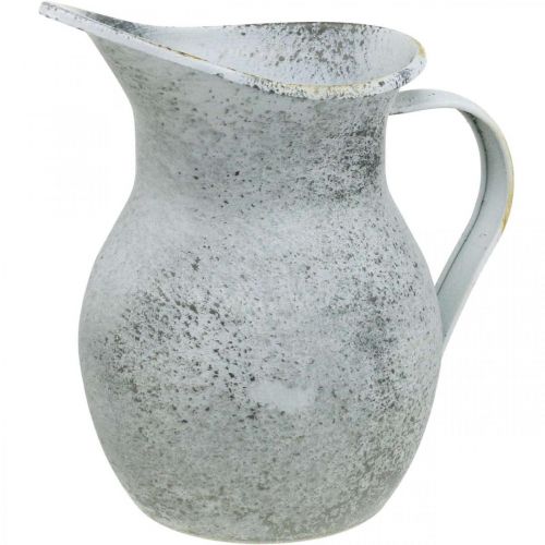 Floristik24 Dekorkanna metalltvättad vit shabby chic H18,5cm