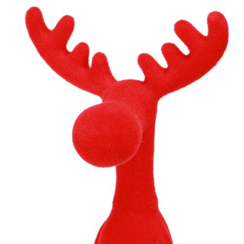 Artikel Kantpall Älgdekoration Jul Flockad 31cm Röd 3 st