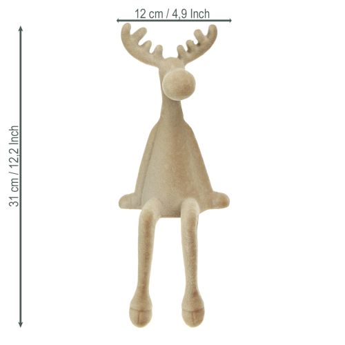 Artikel Älgflockad kantsittare brun 31 cm 3 stycken