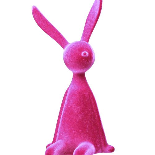 Artikel Kantpall Kanin flockad sittande påskhare Rosa – 2:a val – 56cm