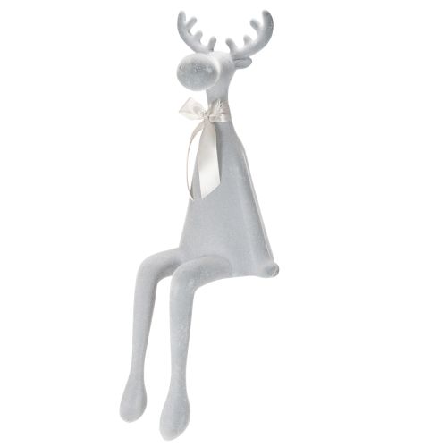 Dekorativ flockad älgfigur med rosett, hyllställ, 80 cm köpa | Floristik24.se