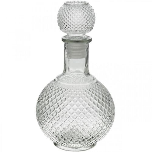Floristik24 Whiskykaraff med lock glaskaraff H24cm