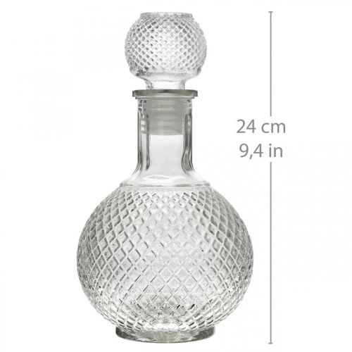 Floristik24 Whiskykaraff med lock glaskaraff H24cm