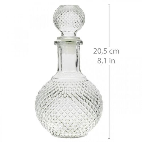 Floristik24 Whiskykaraff med lock Glaskaraff H20,5cm