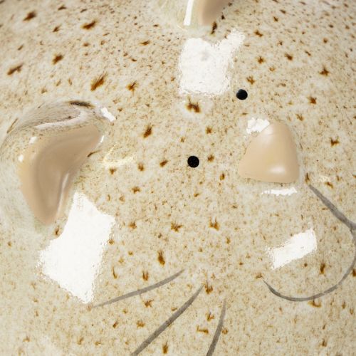 Artikel Dekorativ kattfigur i keramik, rund design för vardagsrum eller sovrum, 13 cm, 2 stycken