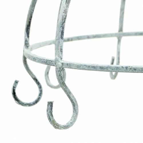 Floristik24 Kökshängare metall krona vit antik Ø22cm H28cm