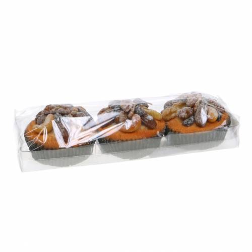 Floristik24 Muffins med nötter konstgjorda 7cm 3st