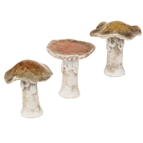 Dekorativa svampar i keramik, bordsdekoration, rödbrun gul, H6cm, 6 st