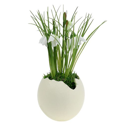 Floristik24 Keramisk ägg öppen grädde H12cm 2st