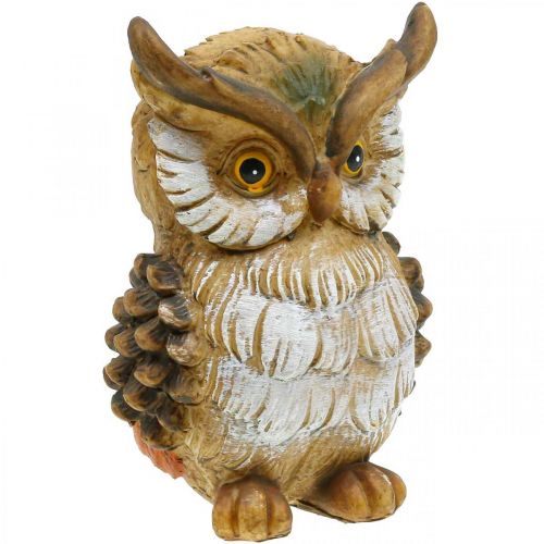 Dekorativ uggla dekorativ figur handmålad höst dekorativ polyresin H14cm