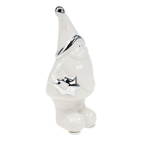 Floristik24 Keramisk figur Nicholas 11 cm vit, silver 8st