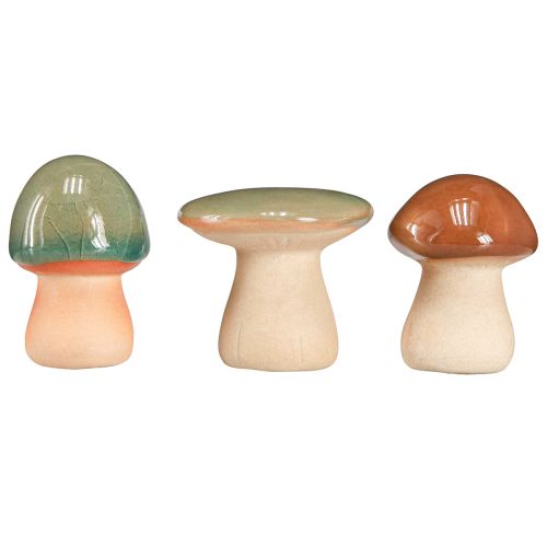 Artikel Keramisk svamp dekoration brun grön blå keramisk dekoration Ø4/5cm 6 st