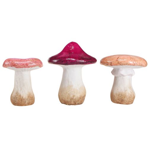 Artikel Keramiska svampdekoration rosa höstdekoration keramik Ø8/8,5/9cm 3 st