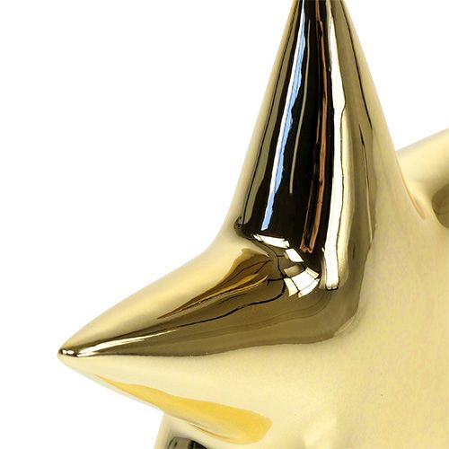 Floristik24 Keramisk stjärnguld 18cm stående 2st