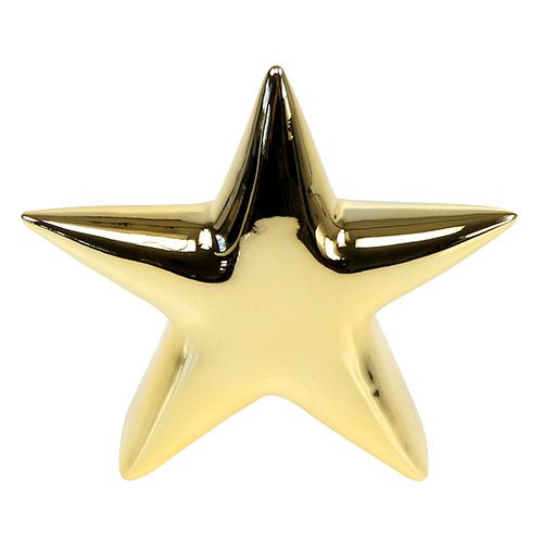 Floristik24 Keramisk stjärnguld 18cm stående 2st