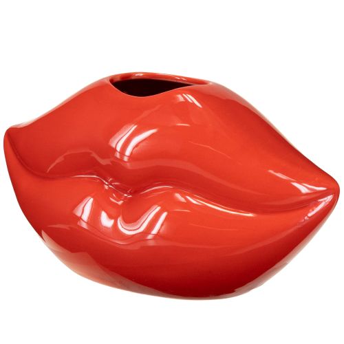 Artikel Keramikvas med röd kyssmun dekorativ vas 17×8,5×9 cm