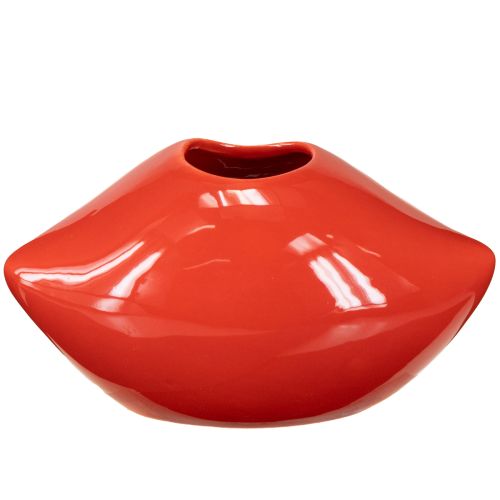 Artikel Keramikvas med röd kyssmun dekorativ vas 17×8,5×9 cm