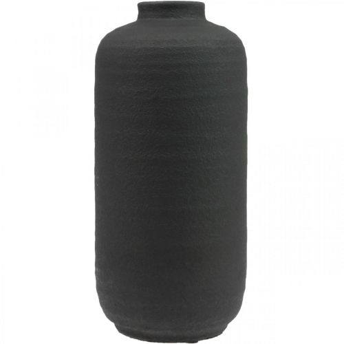 Floristik24 Keramikvas Svart Dekorationsvaser Rustik Ø15,5cm H34cm