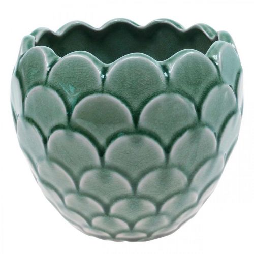 Artikel Keramisk blomkruka Vintage Grön Crackle Glaze Ø17cm H15cm